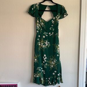 Reformation Floral Green Dress